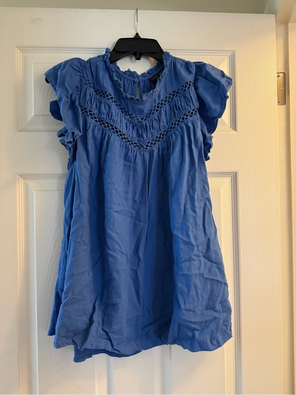 Lane Bryant Periwinkle Ruffled Neck Top
